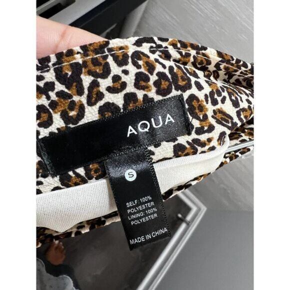 AQUA Flounce-Hem Leopard Print Skirt Small - Picture 7 of 7